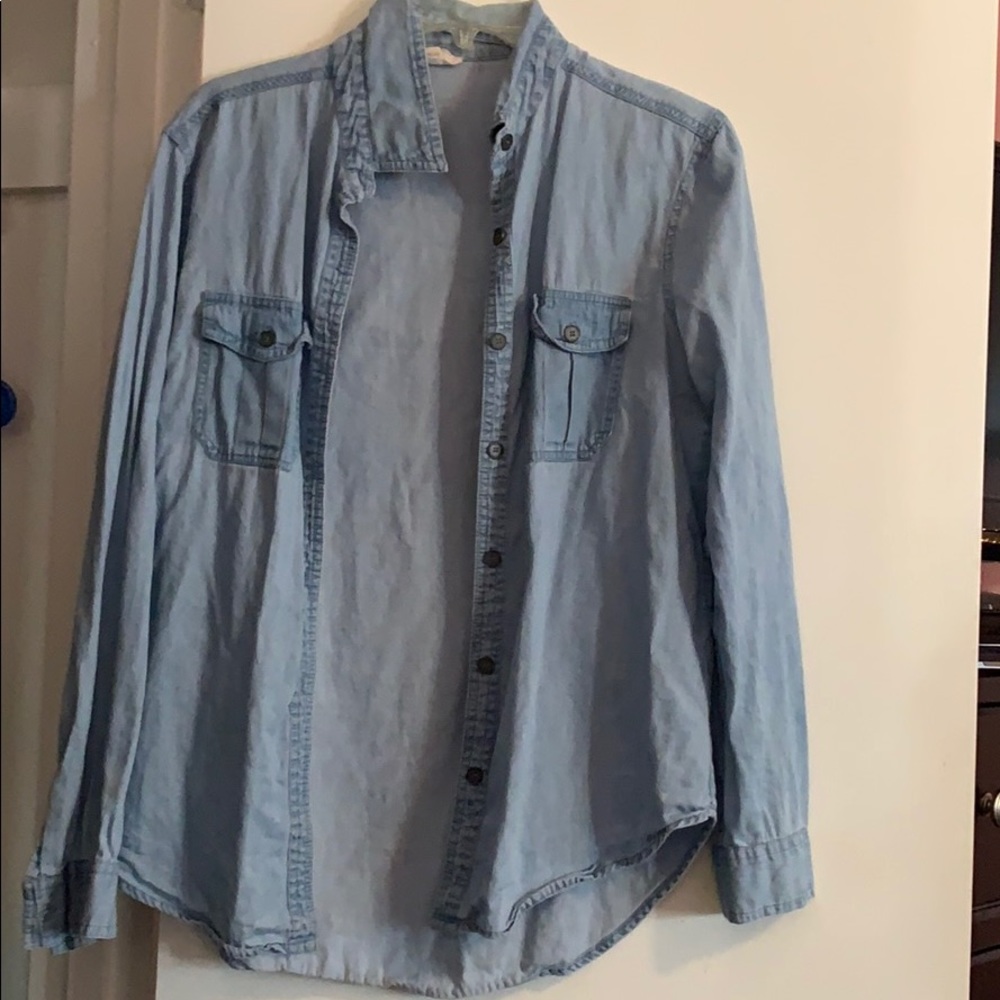 Jean button down Top